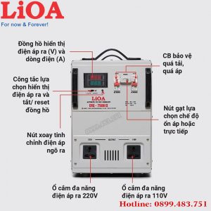 ổn áp lioa 7.5KVA điện áp 90V - 250V dây đồng