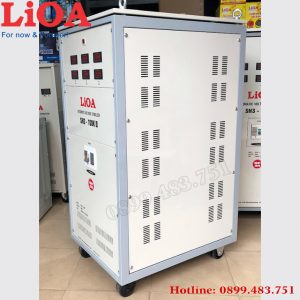 máy ổn áp Lioa 100KVA mặt nghiêng của máy