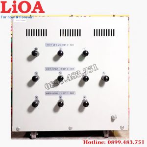 ảnh biến áp tự ngẫu LIOA 10KVA điện áp 380V -220V mặt sau máy