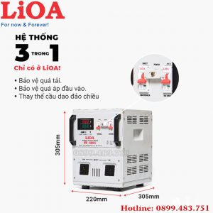 mẫu máy ổn áp lioa 5KVA điện áp 90V - 250V