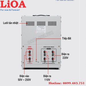 ổn áp LIoa 1 pha 10KVA DRII 50V -250V dây đồng