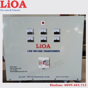 biến áp cách ly 150KVA điện áp 380V - 220V -200V mặt trước máy