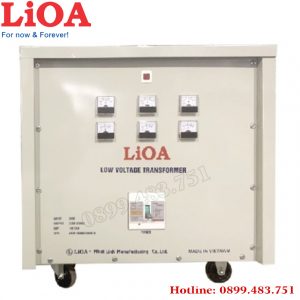 Biến áp cách ly LIOA 100KVA 3F điện áp 380V - 220V -200V mặt trước máy