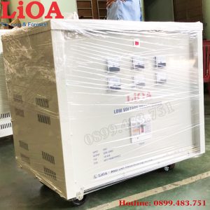 Ảnh biến áp tự ngẫu 80KVA 3 pha LIOA mặt nghiêng của máy