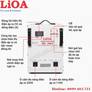 Giá Ổn áp LiOA 7.5KVA DRII dải điện áp 50V - 250V