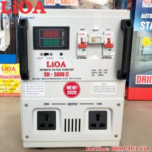 Hình ảnh máy ổn áp Lioa 5KVA 150V -250V dây đồng mặt trước máy