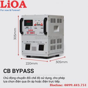 máy ổn áp lioa 5KVA SH 500 dải điện áp 150V -250V mặt nghiêng máy
