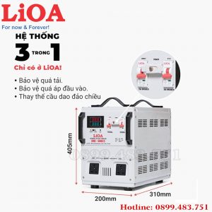 ổn áp lioa 5KVA điện áp 50V -250V dây đồng mặt nghiêng