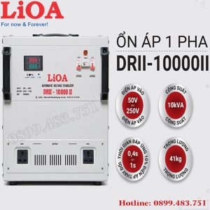 ổn áp Lioa 10KVA DRII dải 50V - 250V dây đồng