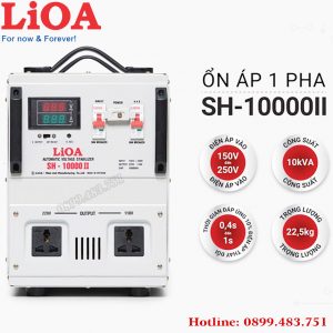 ổn áp lioa 10KVA điện áp 150V - 250V mặt trước máy