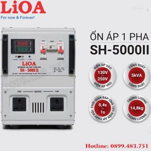 ổn áp lioa 5KVA SH-5000 dải điện áp 150V -250V