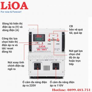 hình ảnh ổn áp Lioa 5KVA điện áp 50V -250V siêu bền bỉ chất lượng
