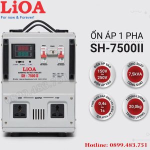 ổn áp lioa 7.5KVA SH 7500 điện áp 150V -250V dây đồng